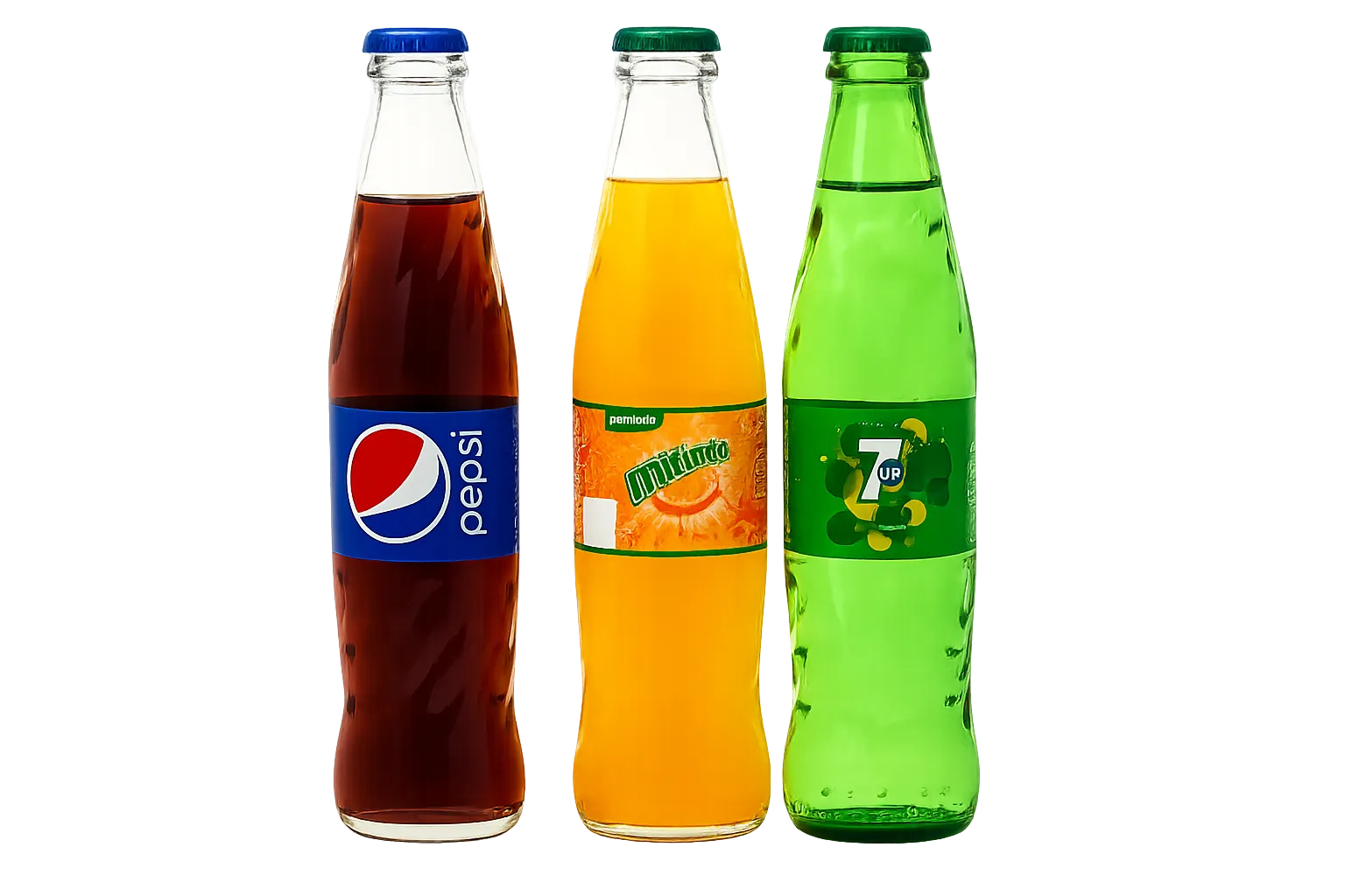 Botellas de Pepsi, Mirinda y 7Up